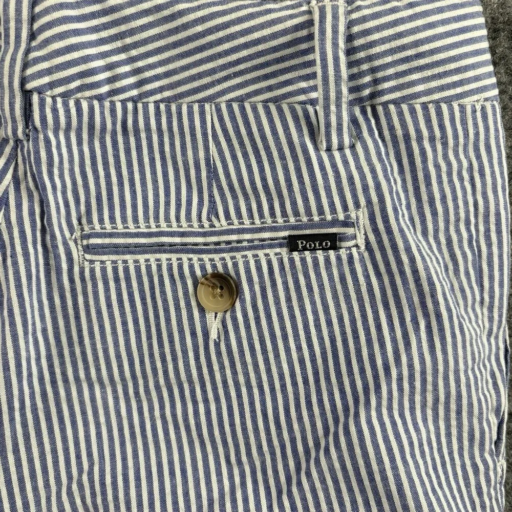 Polo Ralph‎ Lauren Bermuda Shorts Girls 10 Blue White Stretch Classic Resort